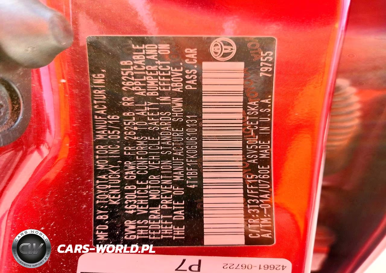 2016 Toyota Camry Se VIN:4T1BF1FK0GU610131 - 12
