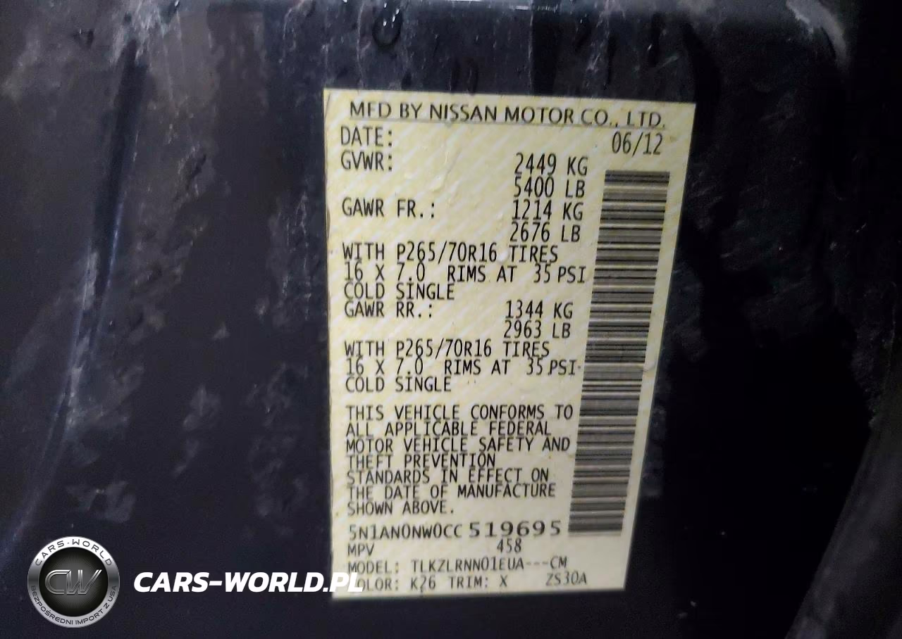 2012 Nissan Xterra X VIN:5N1AN0NW0CC519695 - 13