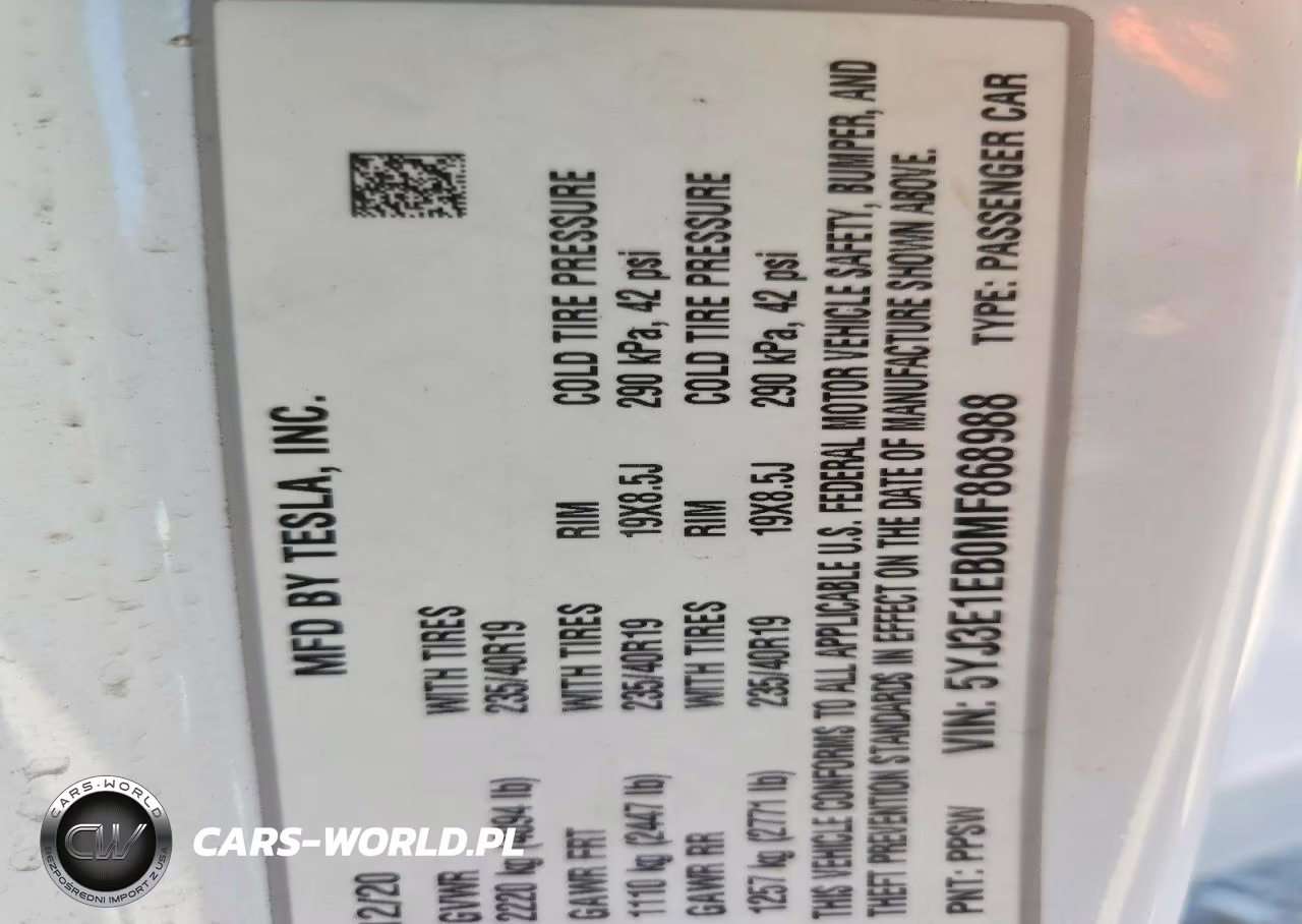 2021 Tesla Model 3 VIN:5YJ3E1EB0MF868988 - 12