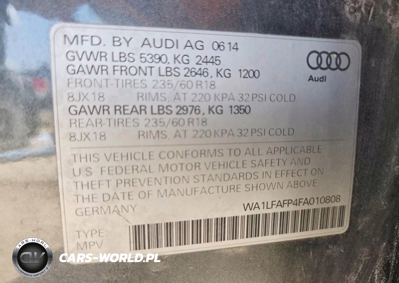 2015 Audi Q5 Premium Plus VIN:WA1LFAFP4FA010808 - 14