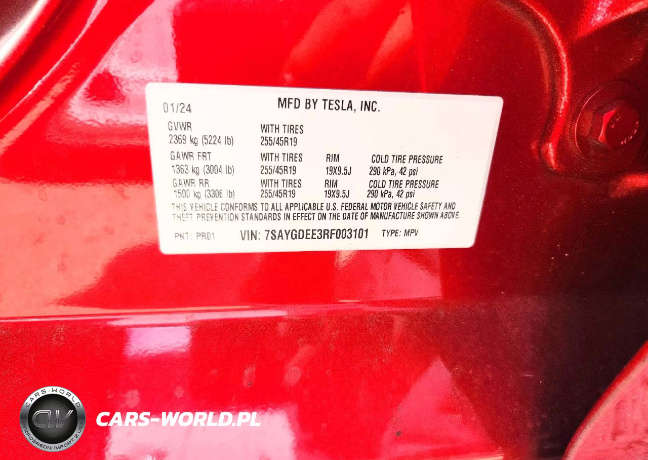 2024 Tesla Model Y VIN:7SAYGDEE3RF003101 - 13