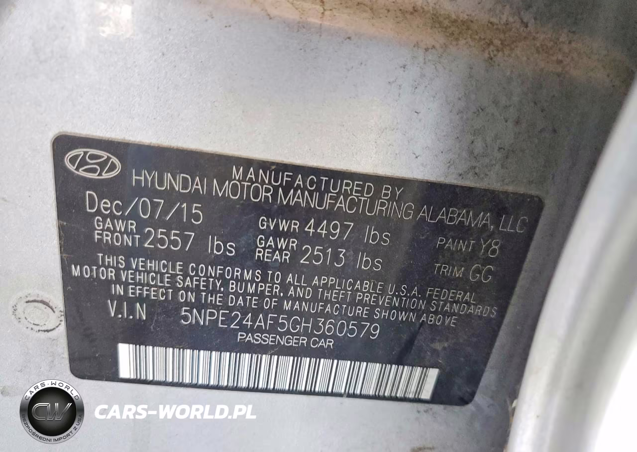 2016 Hyundai Sonata Se VIN:5NPE24AF5GH360579 - 12