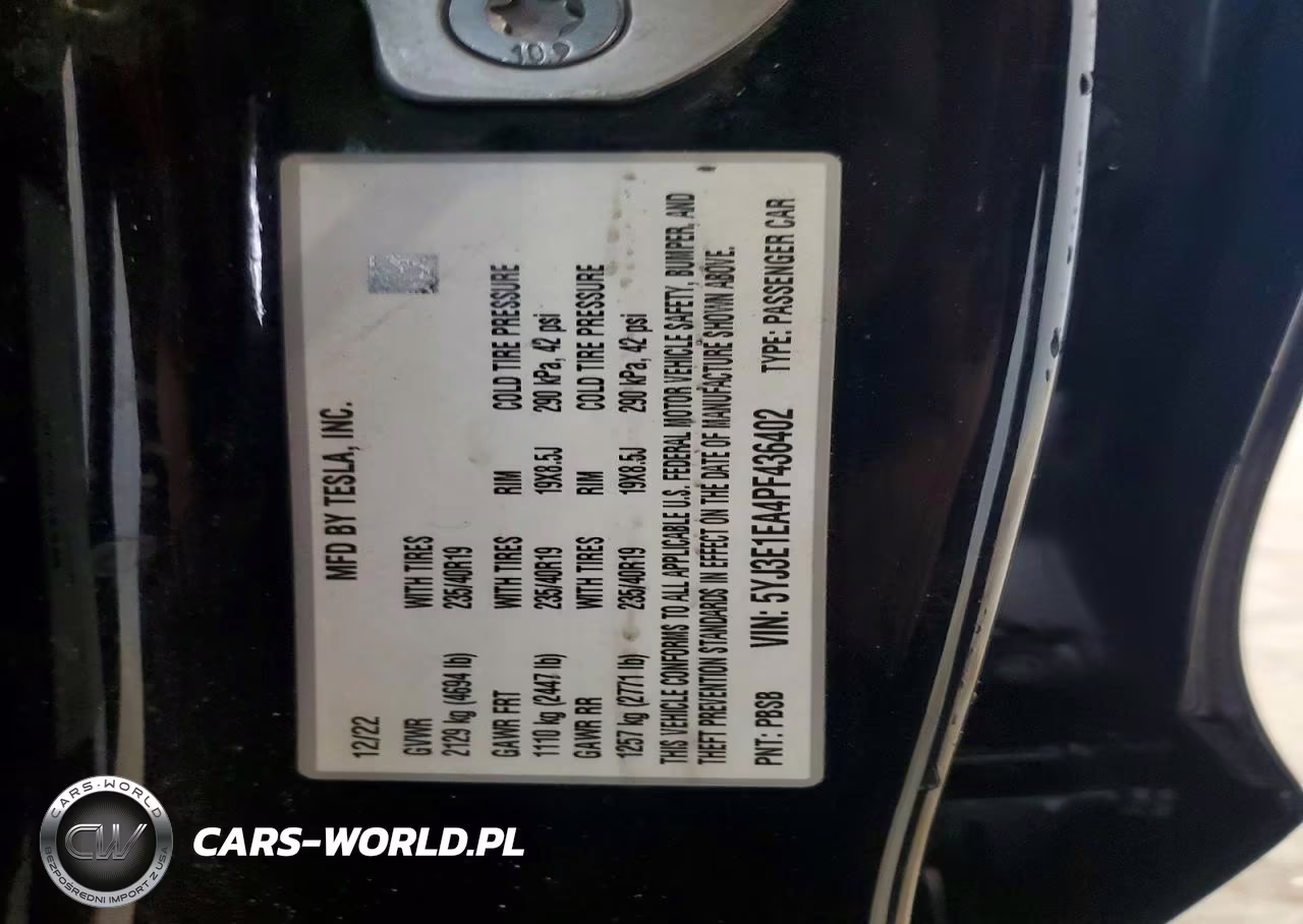 2023 Tesla Model 3 VIN:5YJ3E1EA4PF436402 - 12