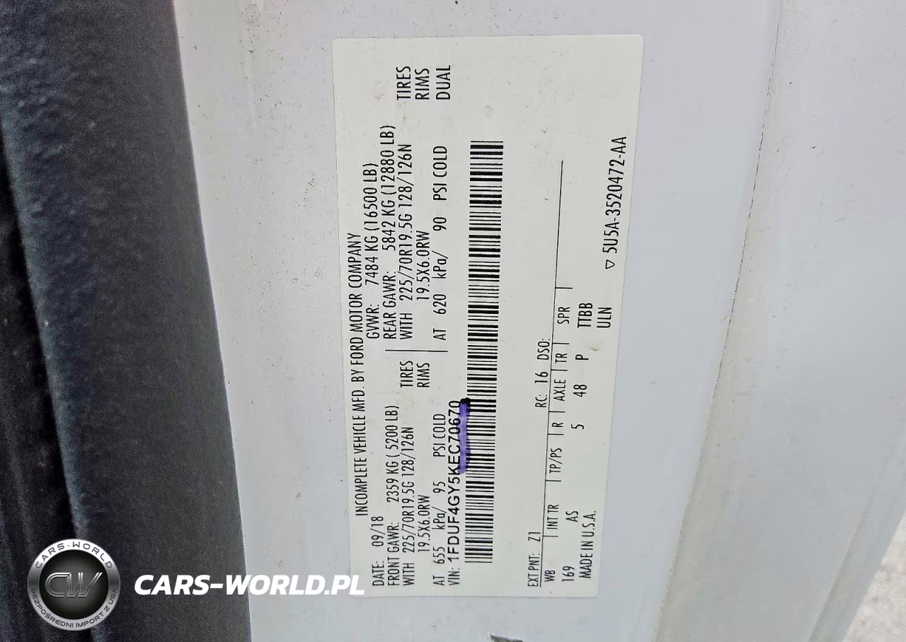 2019 Ford F450 Super Duty VIN:1FDUF4GY5KEC70670 - 12