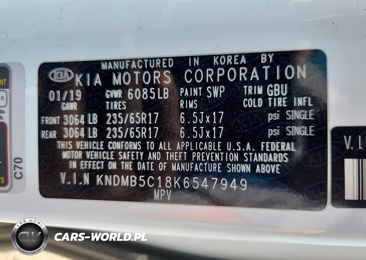 2019 Kia Sedona Lx VIN:KNDMB5C18K6547949 - 13