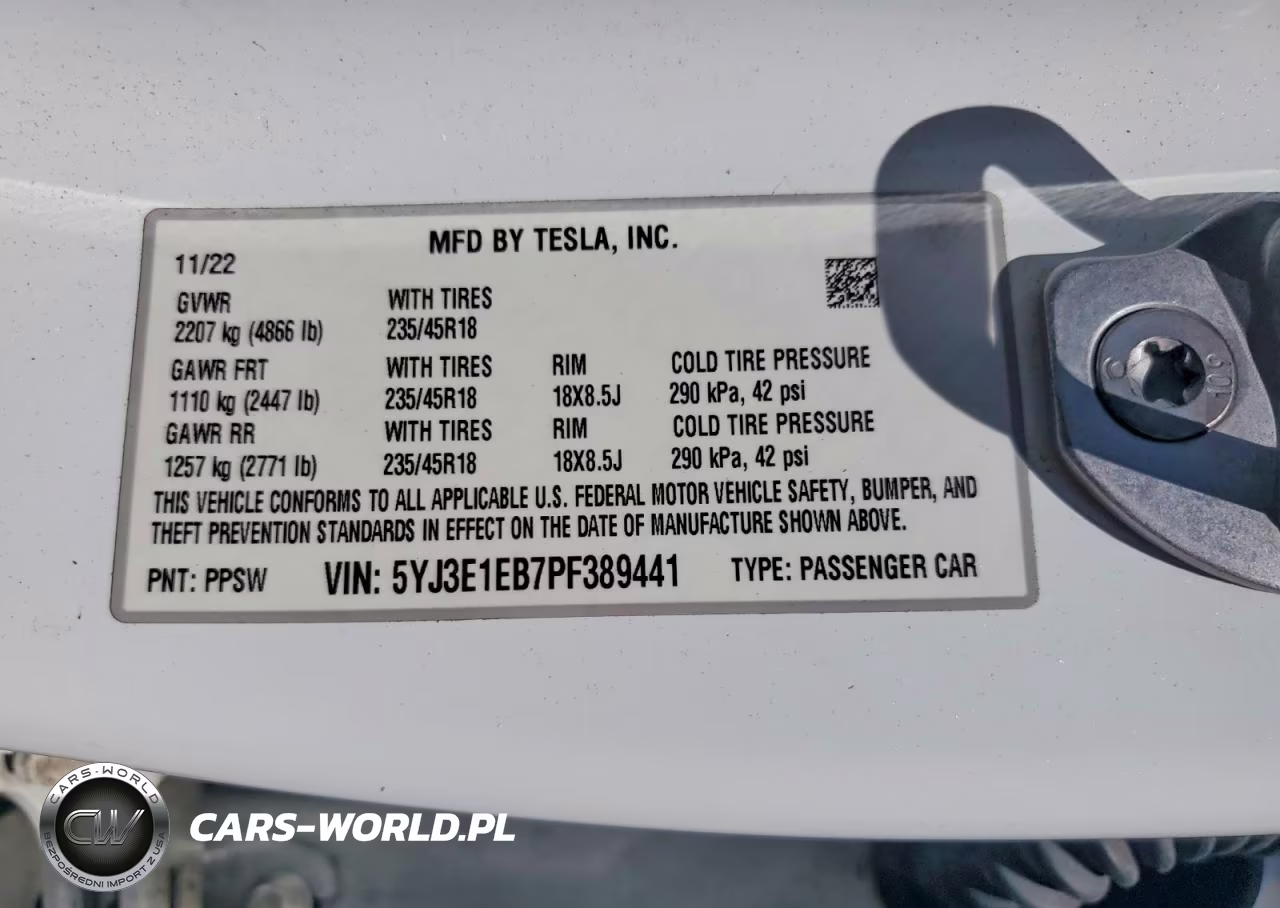 2023 Tesla Model 3 VIN:5YJ3E1EB7PF389441 - 13