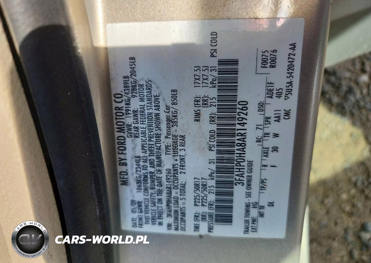 2010 Ford Fusion Se VIN:3FAHP0HA8AR149260 - 13