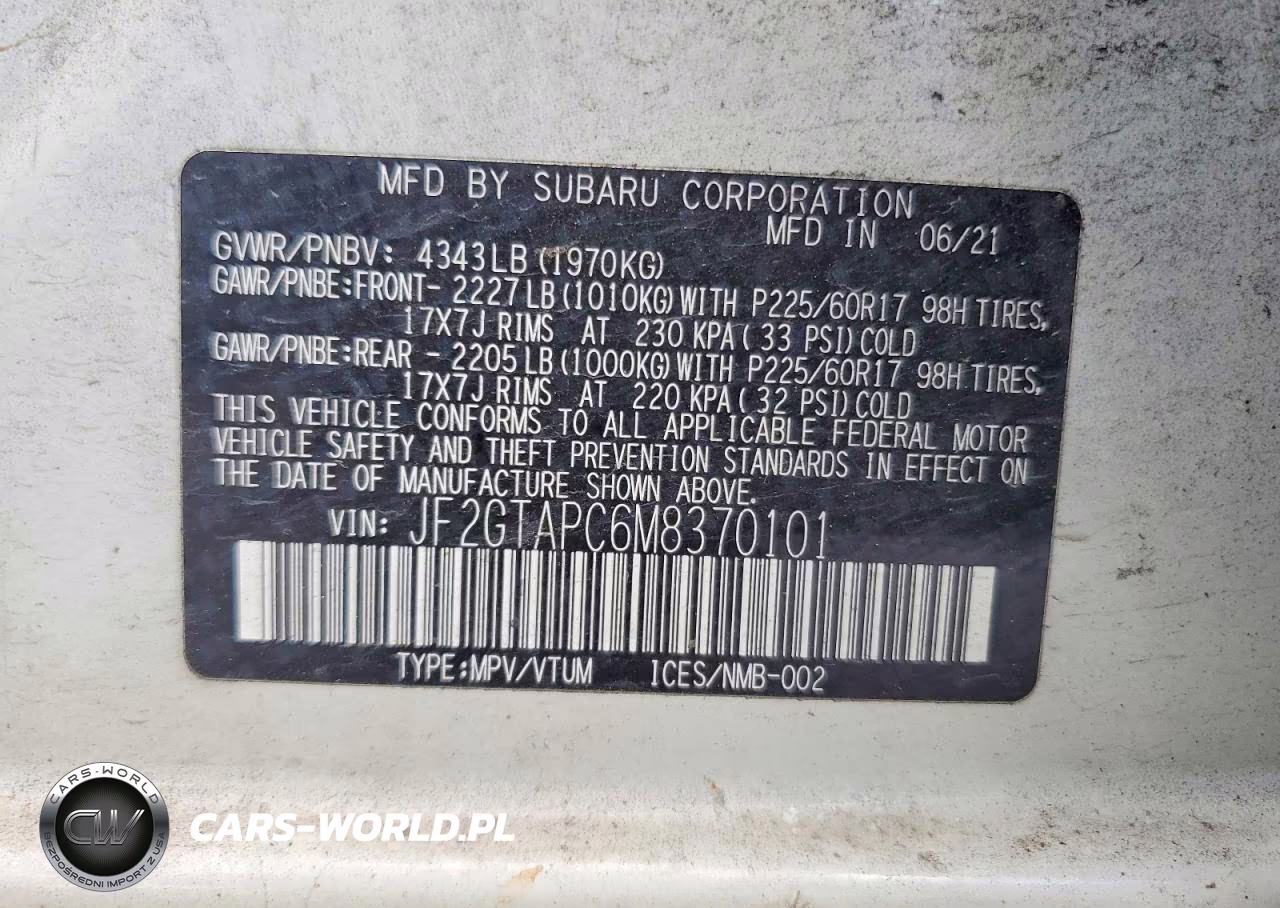 2021 Subaru Crosstrek Premium VIN:JF2GTAPC6M8370101 - 12