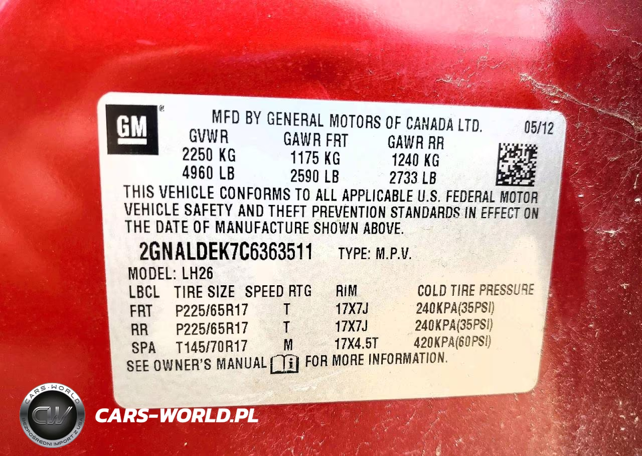 2012 Chevrolet Equinox Lt VIN:2GNALDEK7C6363511 - 12