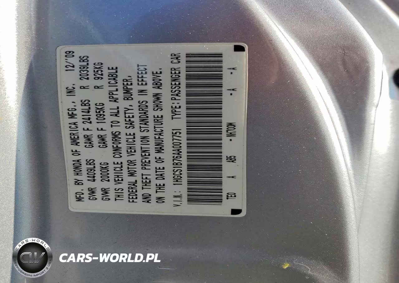 2010 Honda Accord Ex VIN:1HGCS1B76AA007751 - 12
