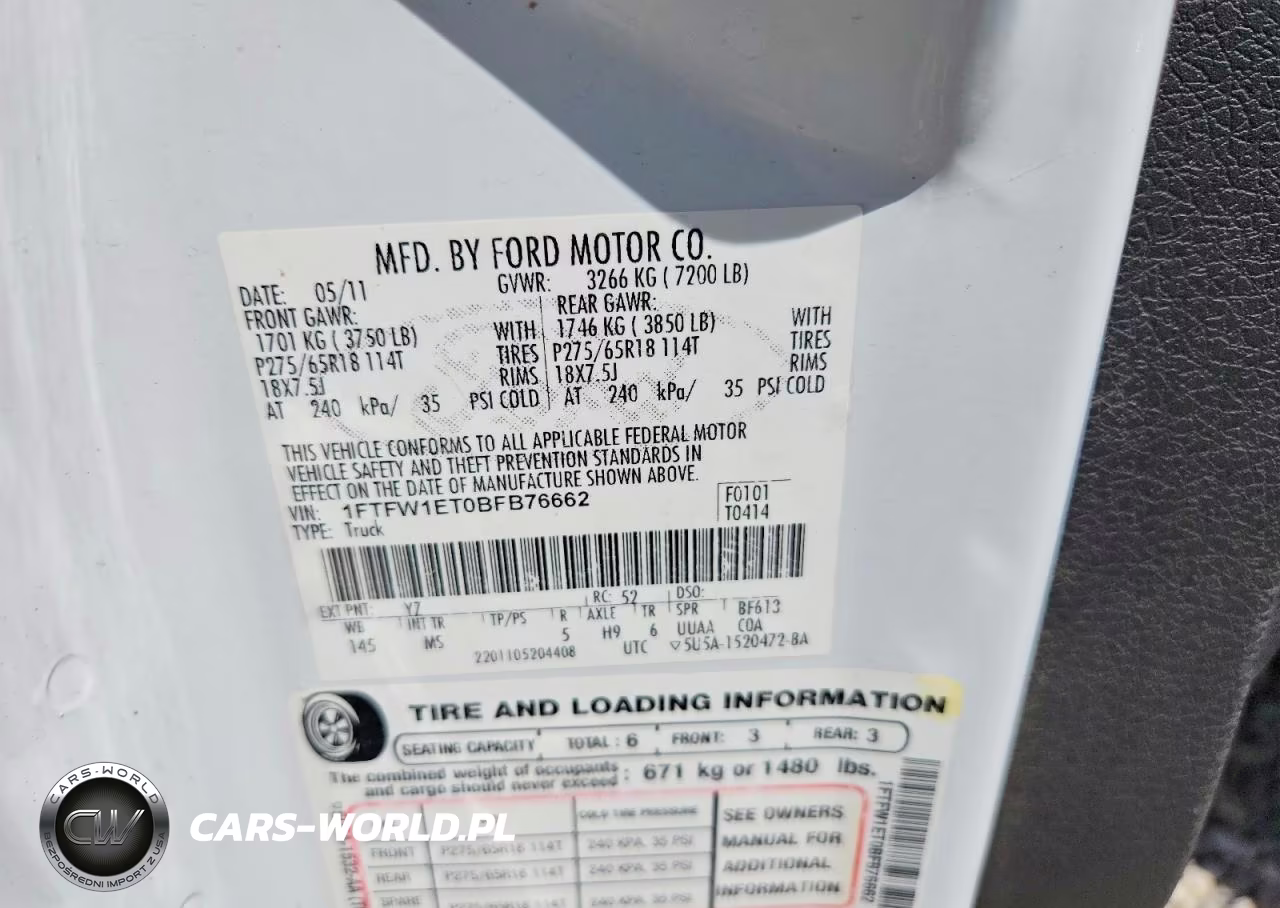 2011 Ford F150 Supercrew VIN:1FTFW1ET0BFB76662 - 12