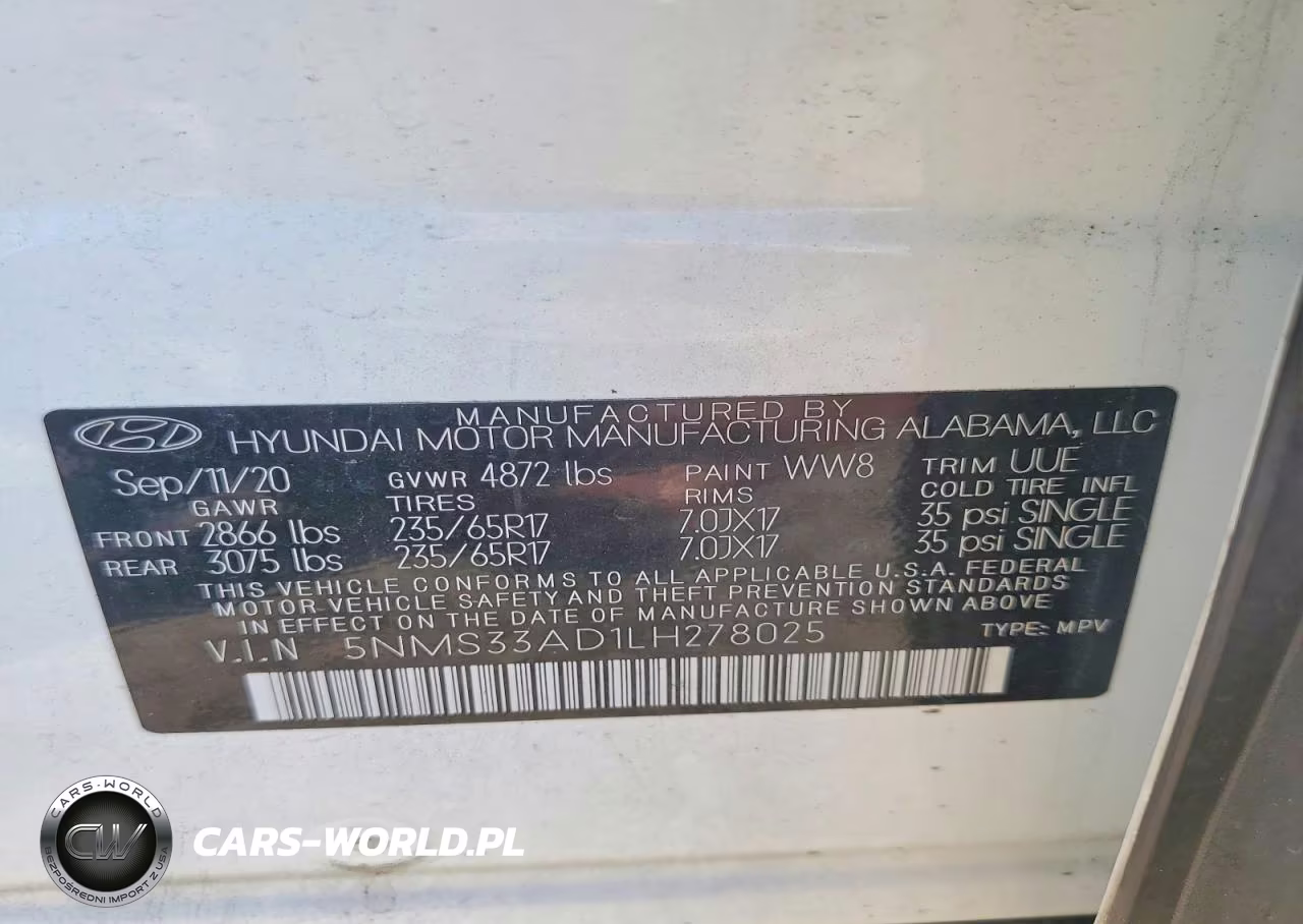 2020 Hyundai Santa Fe Sel VIN:5NMS33AD1LH278025 - 12