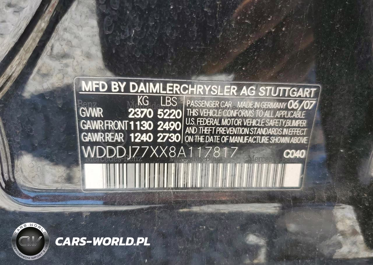 2008 Mercedes-Benz Cls 63 Amg VIN:WDDDJ77XX8A117817 - 12