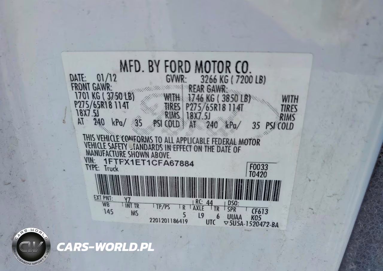 2012 Ford F150 Super Cab VIN:1FTFX1ET1CFA67884 - 12