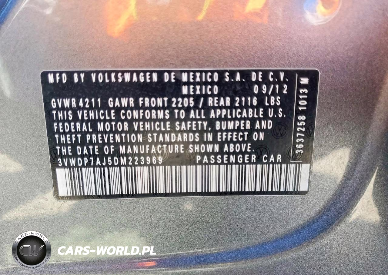 2013 Volkswagen Jetta Se VIN:3VWDP7AJ5DM223969 - 13