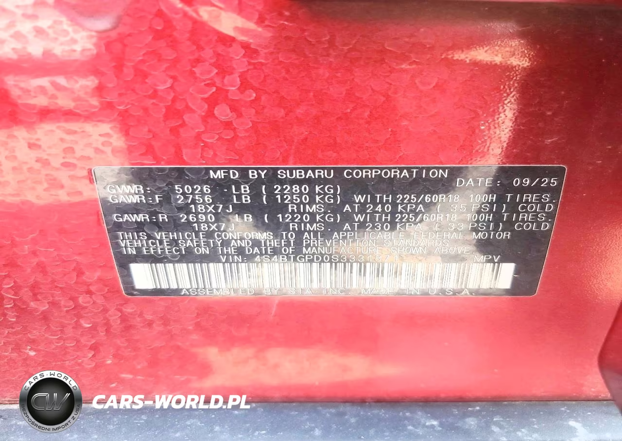 2025 Subaru Outback Touring VIN:4S4BTGPD0S3331871 - 13