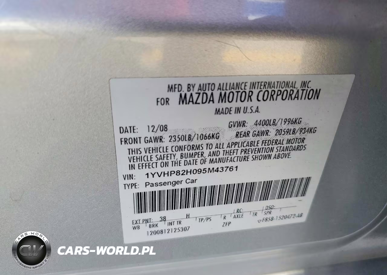 2009 Mazda 6 I VIN:1YVHP82H095M43761 - 12