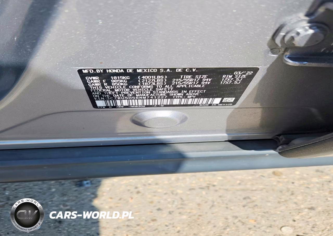 2022 Honda Hr-V Ex VIN:3CZRU5H56NM741227 - 12