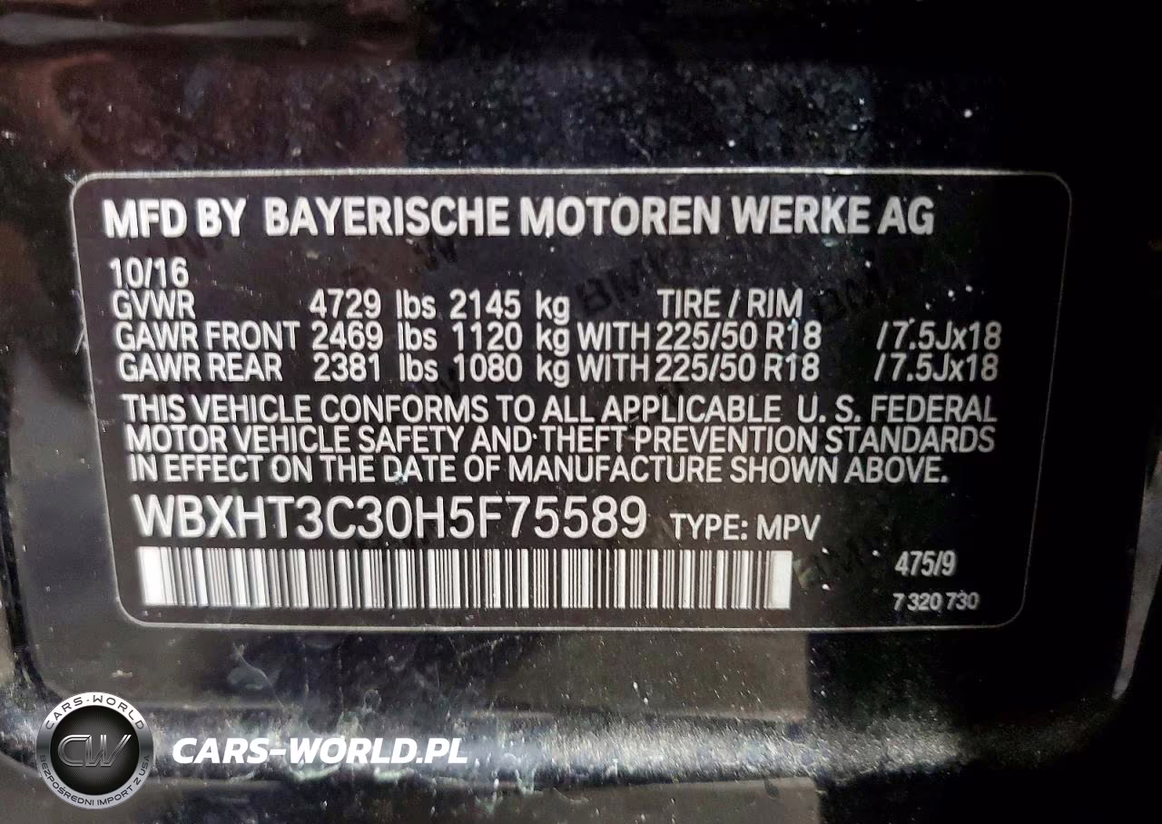 2017 BMW X1 xDrive28I VIN:WBXHT3C30H5F75589 - 13