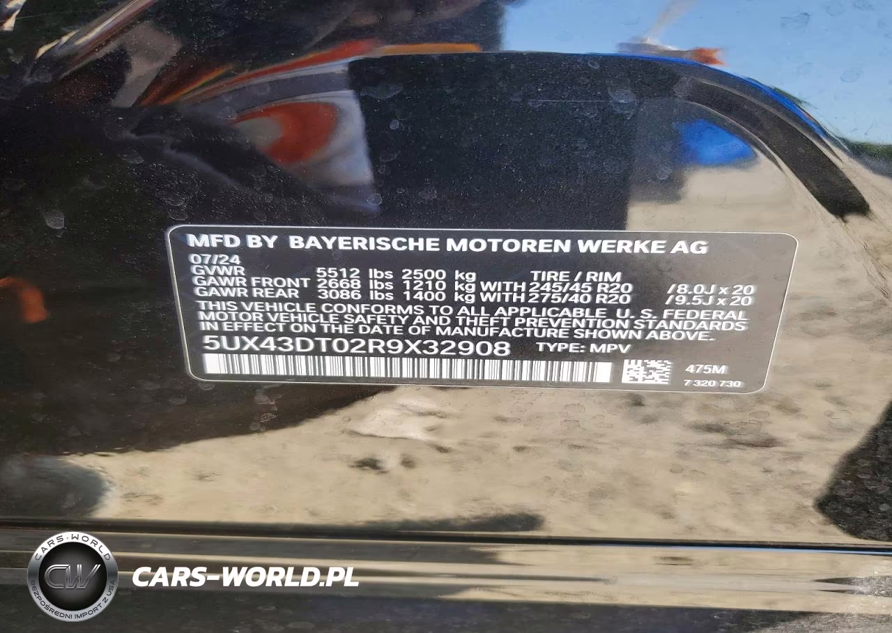2024 BMW X4 M40I VIN:5UX43DT02R9X32908 - 13