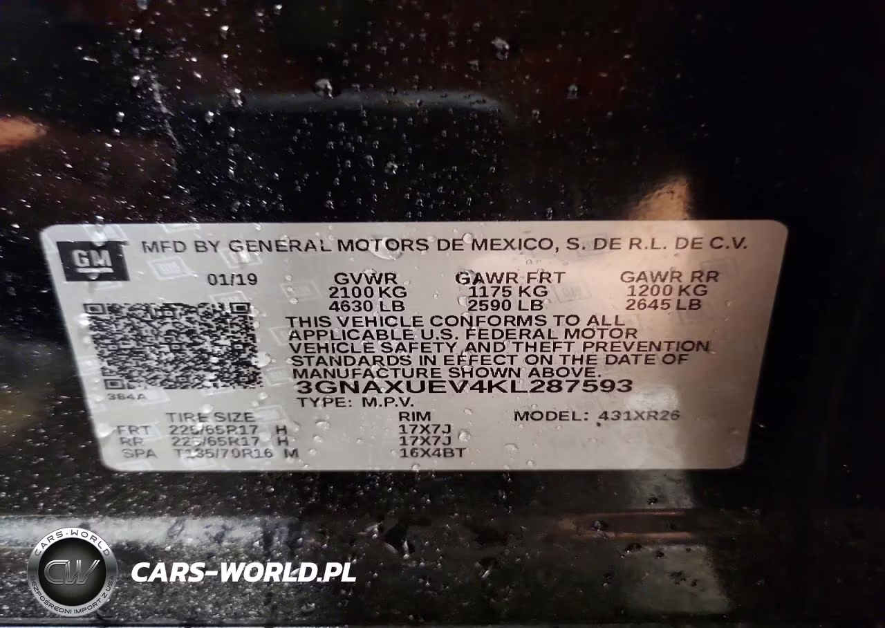 2019 Chevrolet Equinox Lt VIN:3GNAXUEV4KL287593 - 13