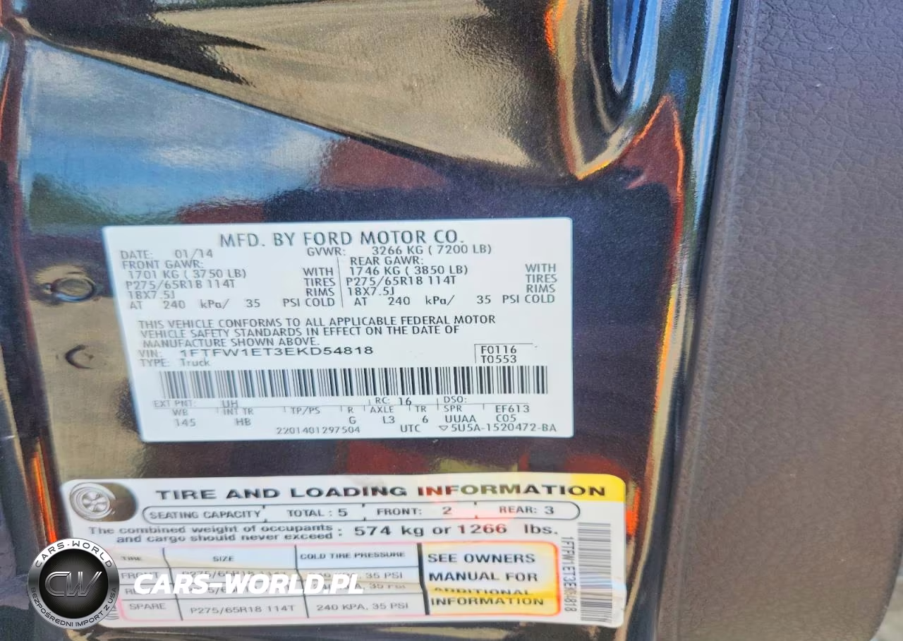 2014 Ford F150 Supercrew VIN:1FTFW1ET3EKD54818 - 12