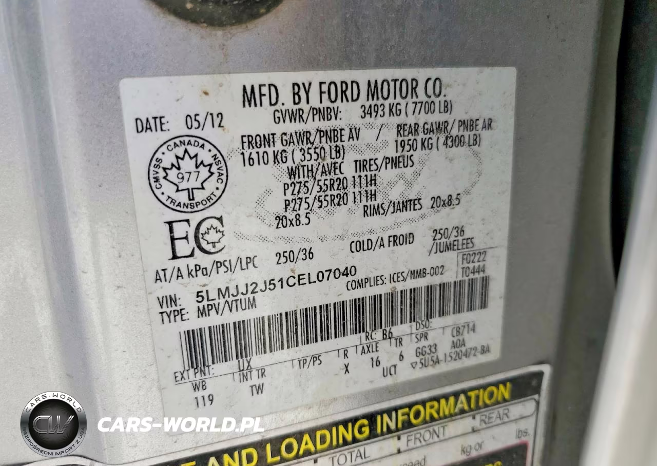 2012 Lincoln Navigator VIN:5LMJJ2J51CEL07040 - 12