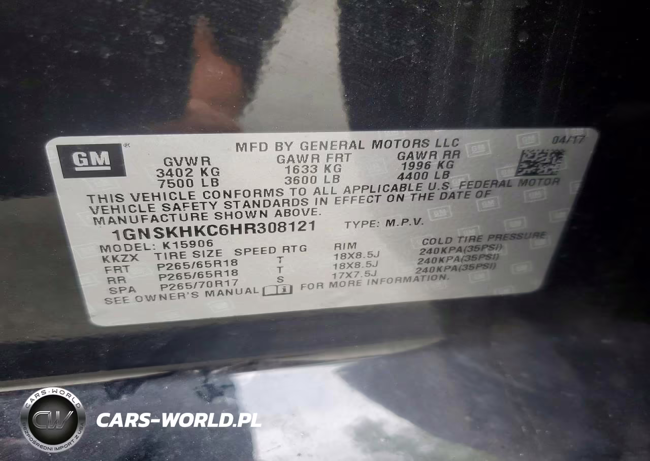 2017 Chevrolet Suburban K1500 Lt VIN:1GNSKHKC6HR308121 - 13