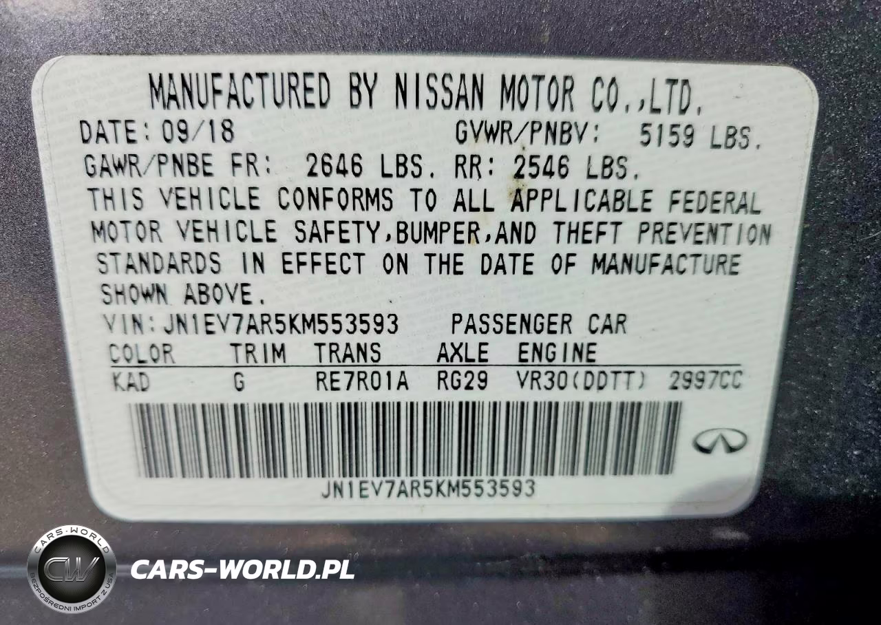 2019 Infiniti Q50 3.0T Luxe VIN:JN1EV7AR5KM553593 - 12