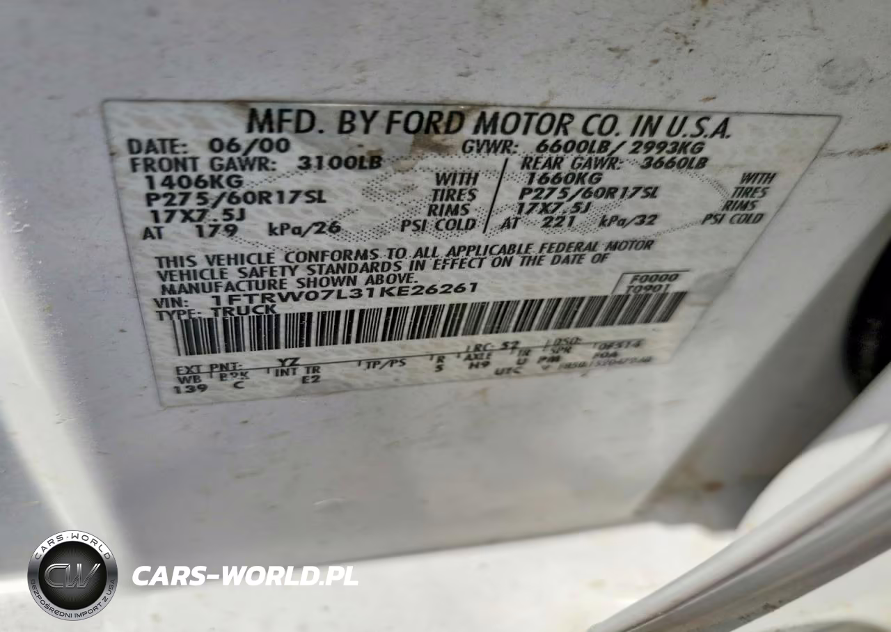 2001 Ford F150 Supercrew VIN:1FTRW07L31KE26261 - 12