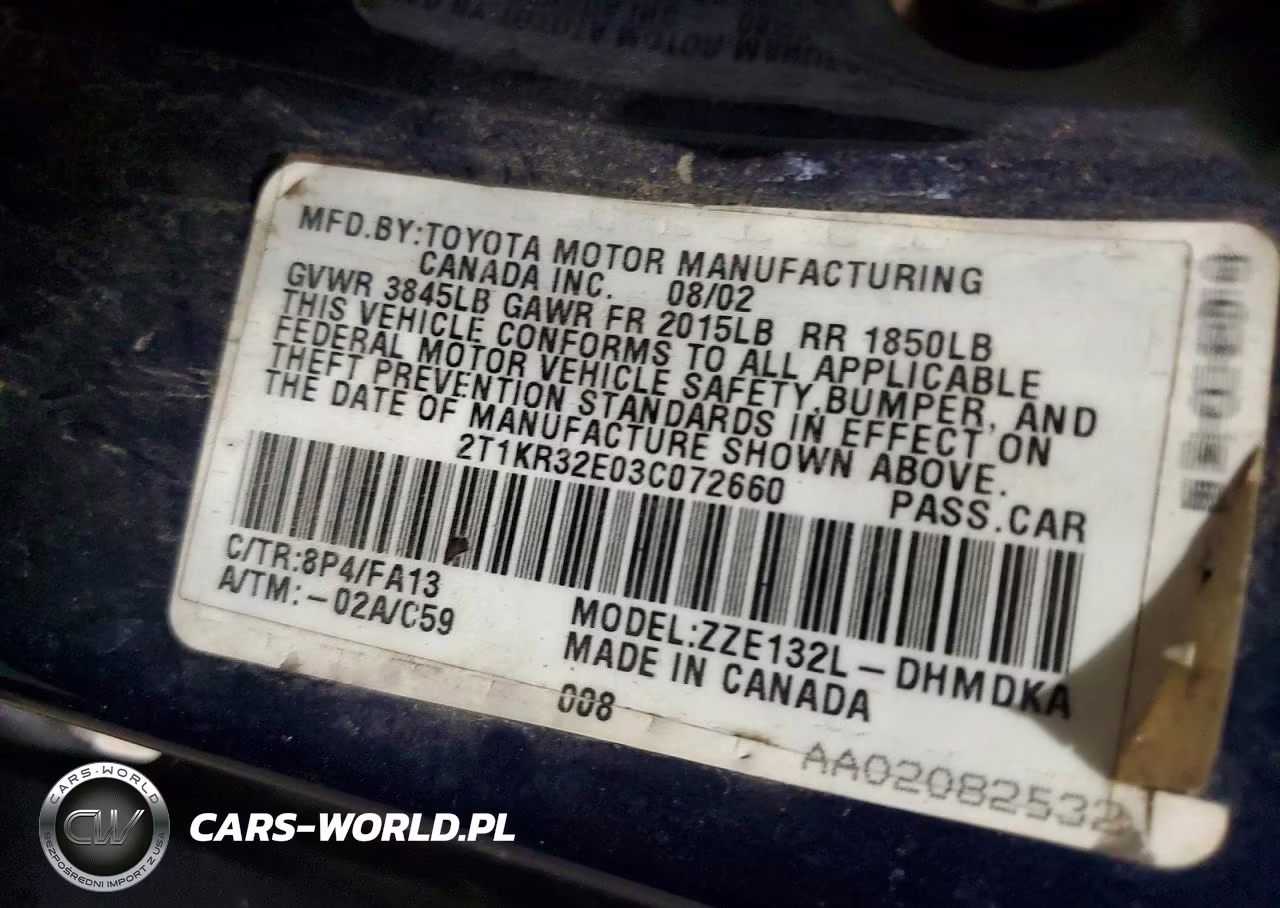 2003 Toyota Matrix Base VIN:2T1KR32E03C072660 - 13