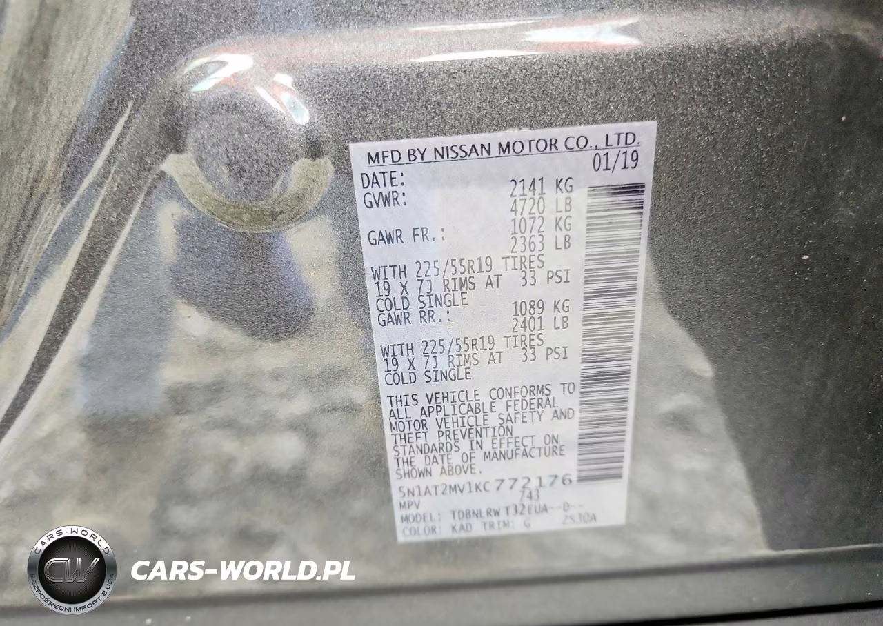 2019 Nissan Rogue Sl VIN:5N1AT2MV1KC772176 - 13