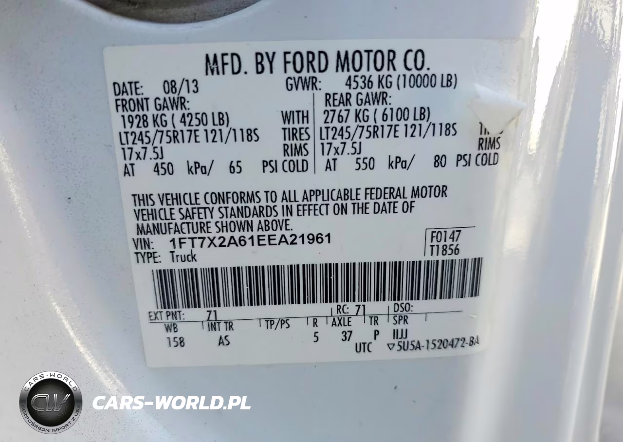 2014 Ford F250 Super Duty VIN:1FT7X2A61EEA21961 - 12