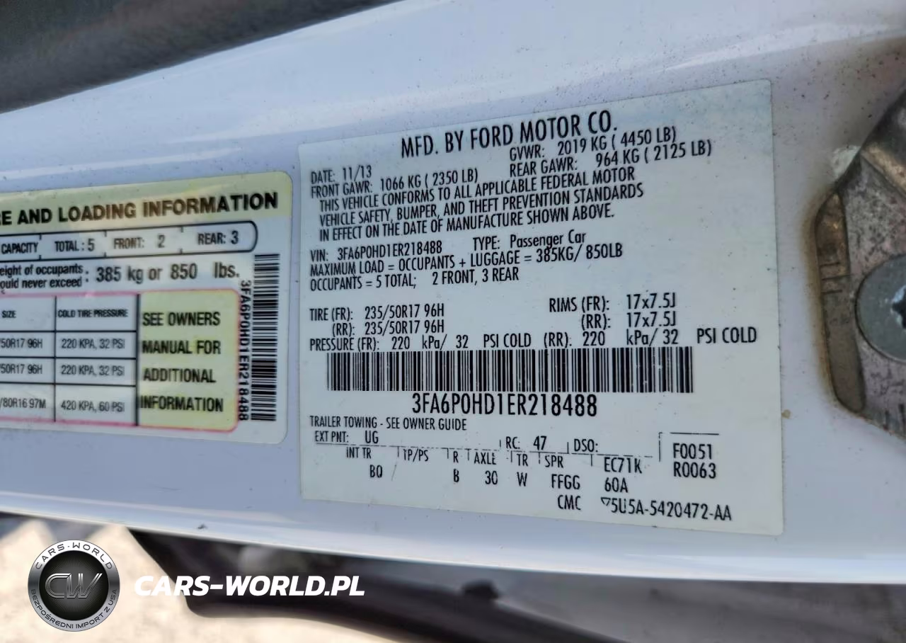 2014 Ford Fusion Se VIN:3FA6P0HD1ER218488 - 12