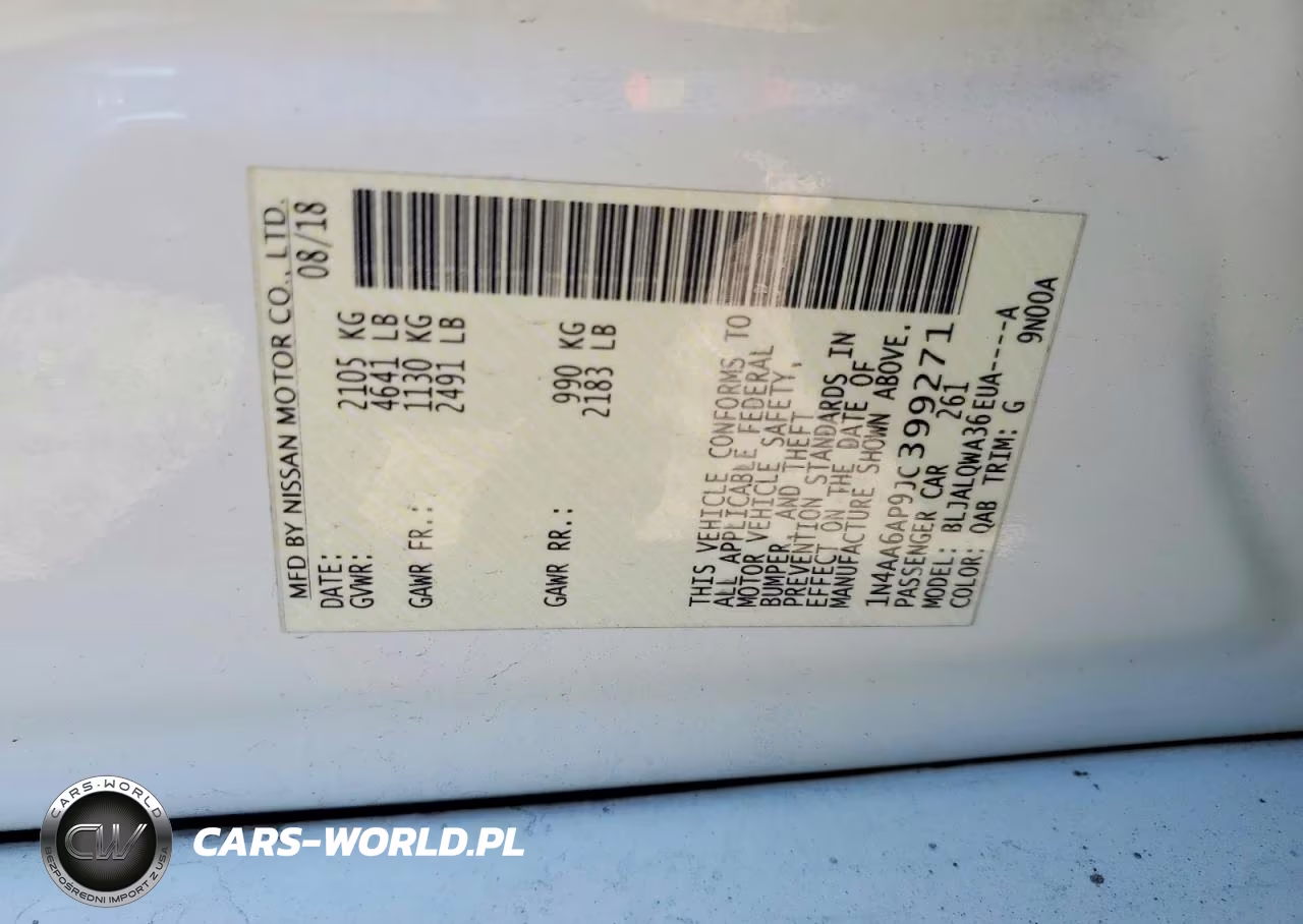2018 Nissan Maxima 3.5 S VIN:1N4AA6AP9JC399271 - 12