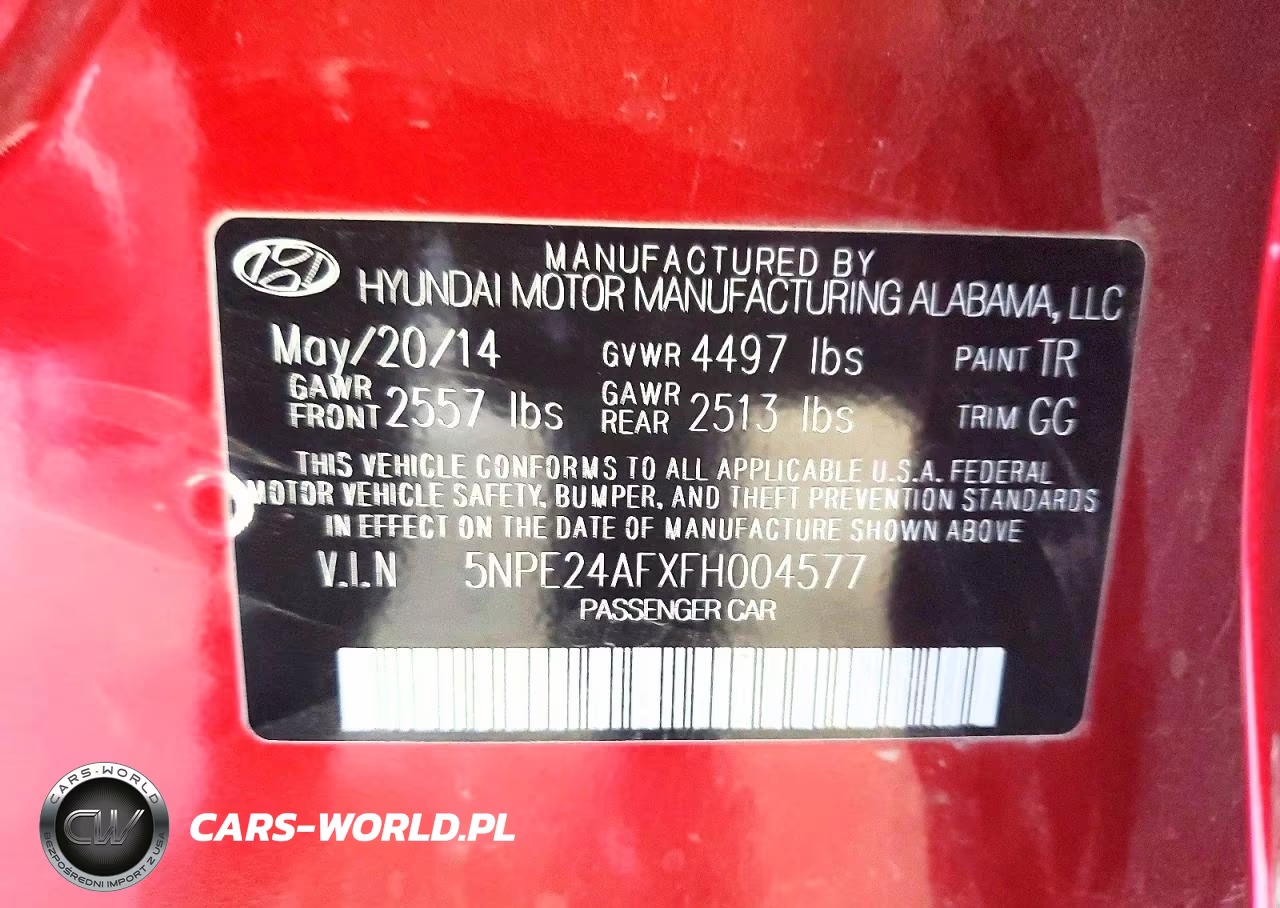 2015 Hyundai Sonata Se VIN:5NPE24AFXFH004577 - 13