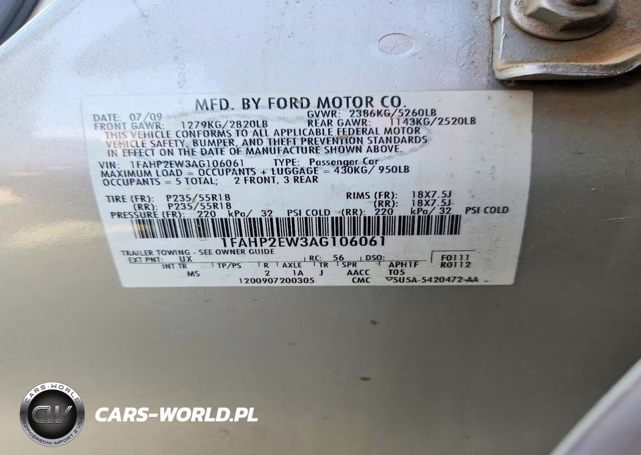 2010 Ford Taurus Sel VIN:1FAHP2EW3AG106061 - 12