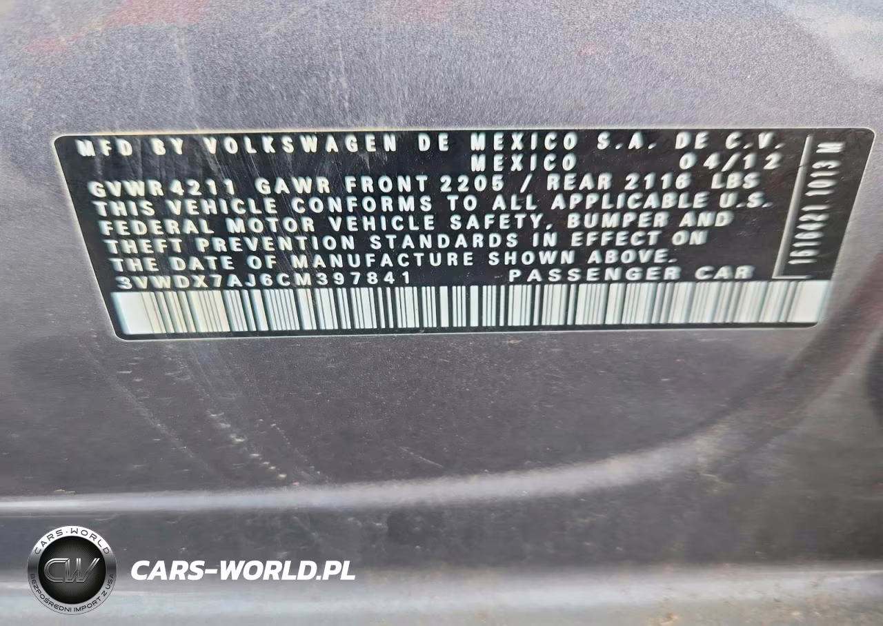 2012 Volkswagen Jetta Se VIN:3VWDX7AJ6CM397841 - 12