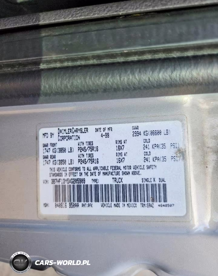1999 Dodge Ram 1500 VIN:3B7HF13Y5XG205909 - 12