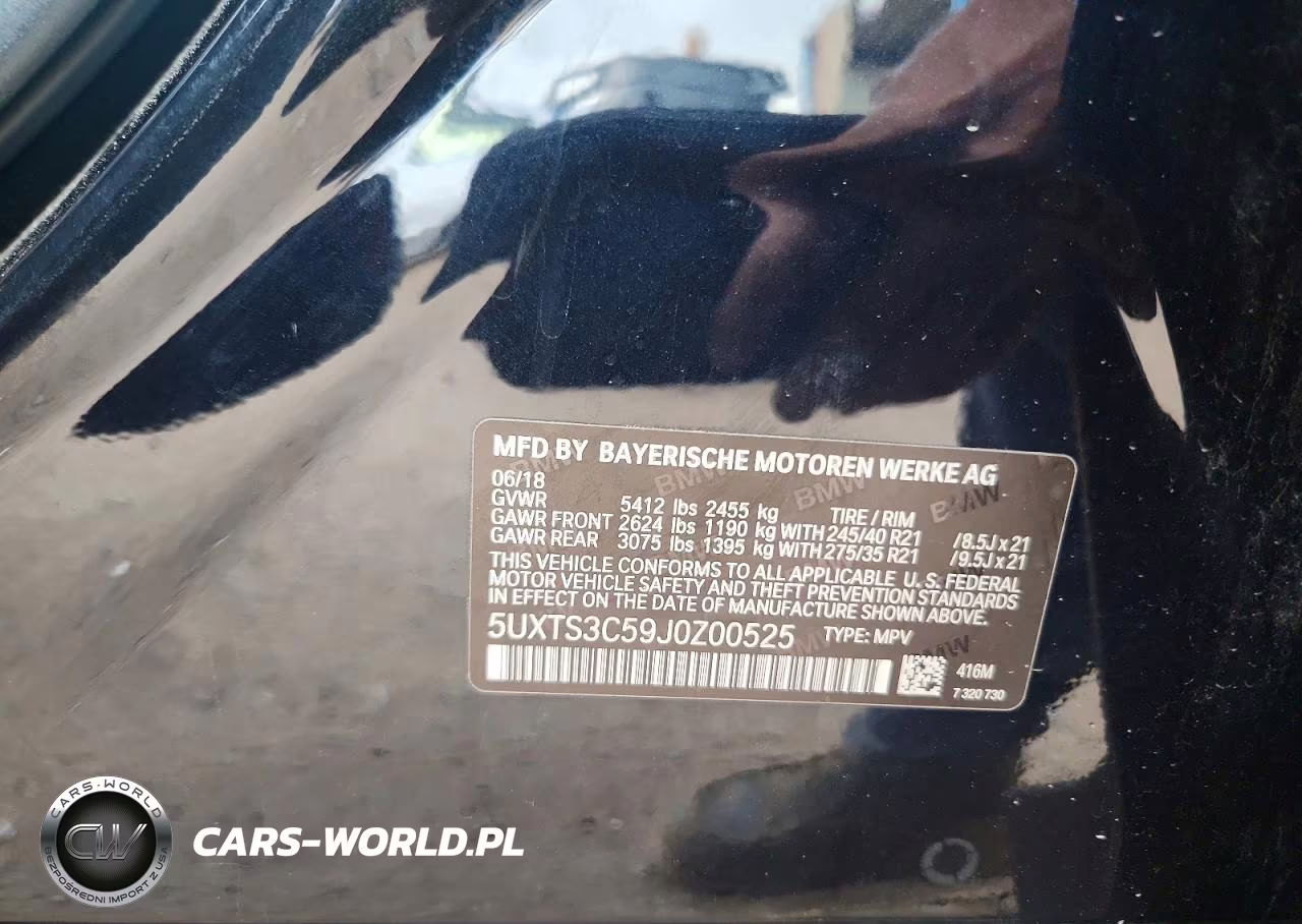 2018 BMW X3 xDrivem40I VIN:5UXTS3C59J0Z00525 - 12