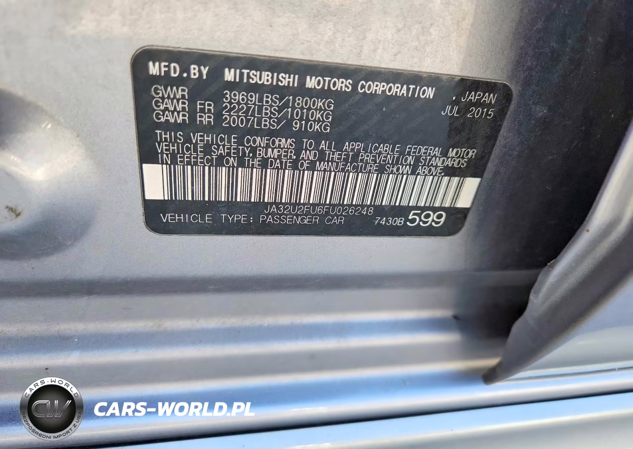 2015 Mitsubishi Lancer Es VIN:JA32U2FU6FU026248 - 12