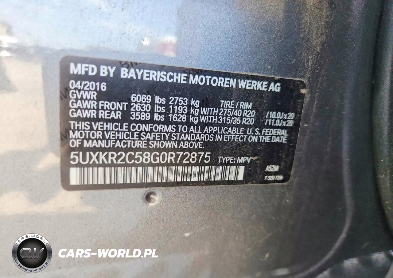 2016 BMW X5 Sdrive35I VIN:5UXKR2C58G0R72875 - 12