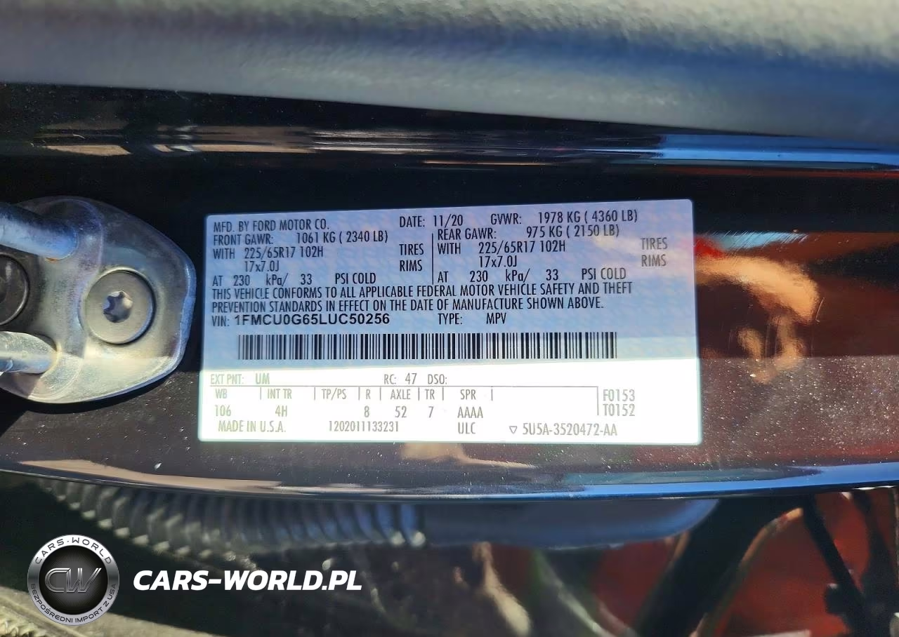 2020 Ford Escape Se VIN:1FMCU0G65LUC50256 - 13