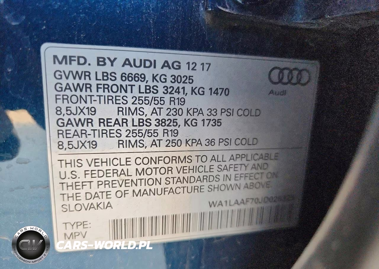 2018 Audi Q7 Premium Plus VIN:WA1LAAF70JD028325 - 12