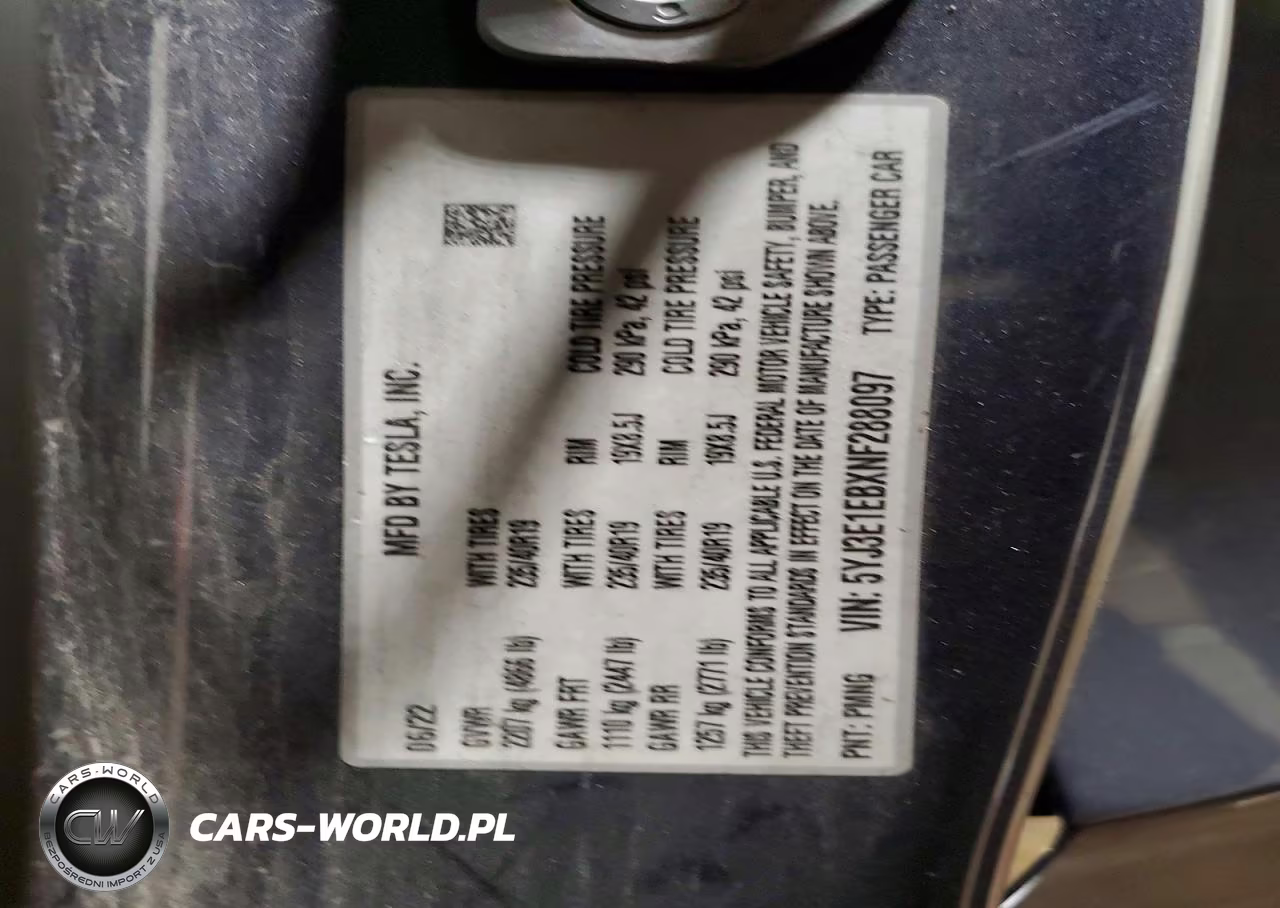 2022 Tesla Model 3 VIN:5YJ3E1EBXNF288097 - 12