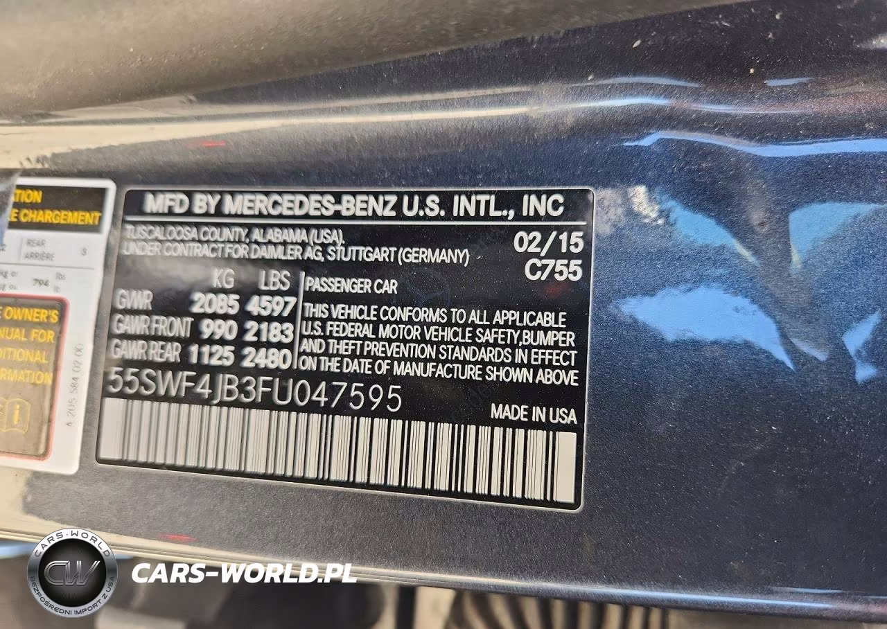 2015 Mercedes-Benz C 300 VIN:55SWF4JB3FU047595 - 13