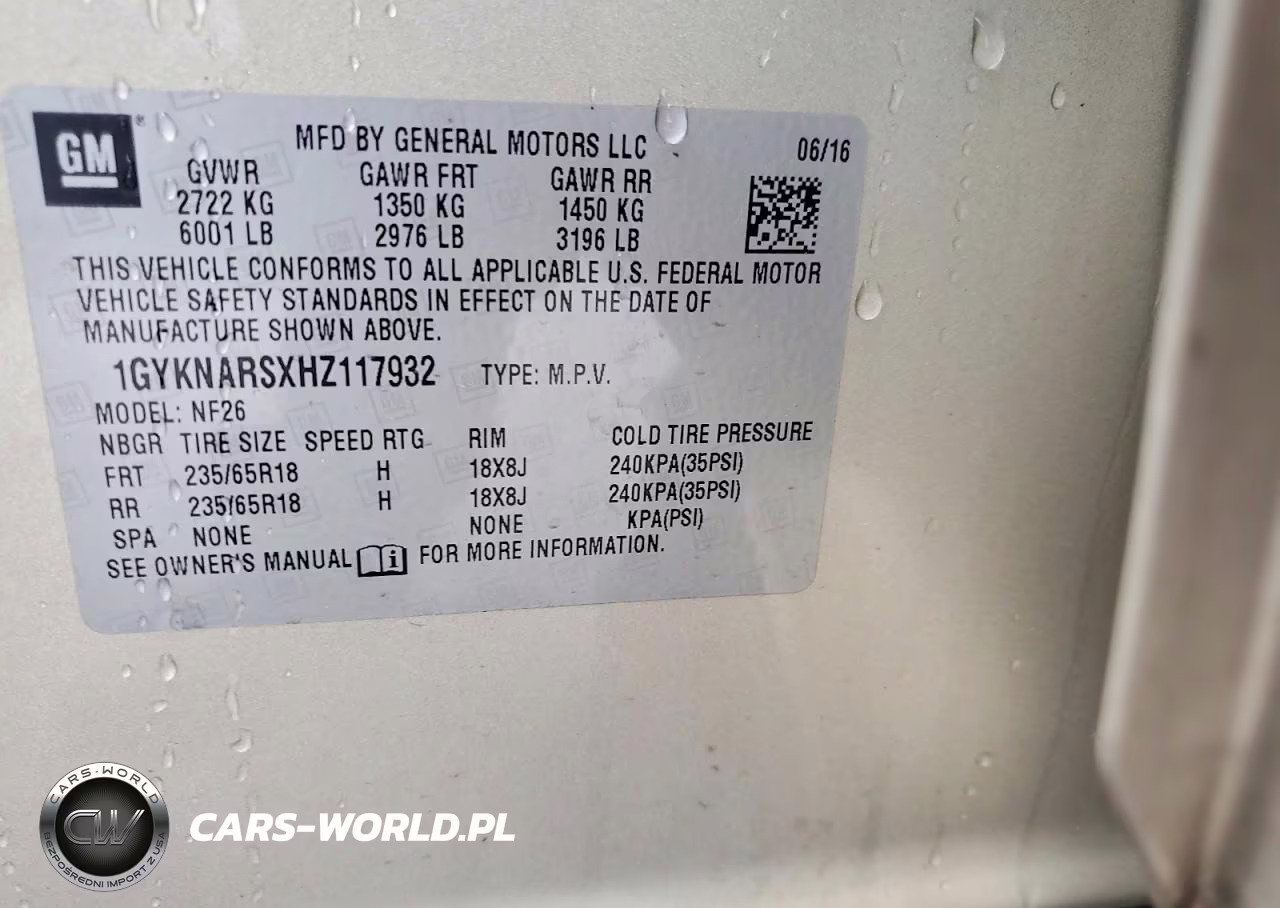 2017 Cadillac Xt5 VIN:1GYKNARSXHZ117932 - 13
