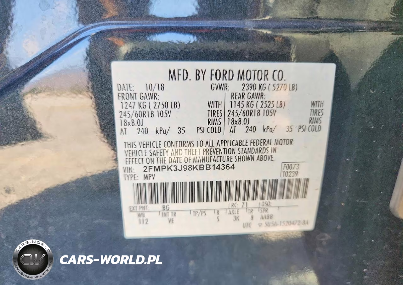 2019 Ford Edge Sel VIN:2FMPK3J98KBB14364 - 13