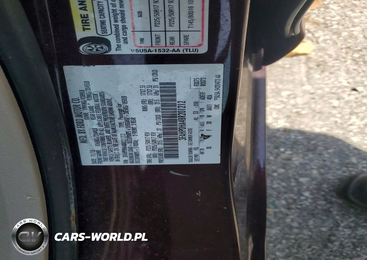 2011 Ford Fusion Se VIN:3FAHP0HA4BR201212 - 12