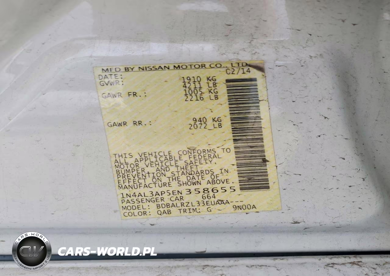 2014 Nissan Altima 2.5 VIN:1N4AL3AP5EN358655 - 12